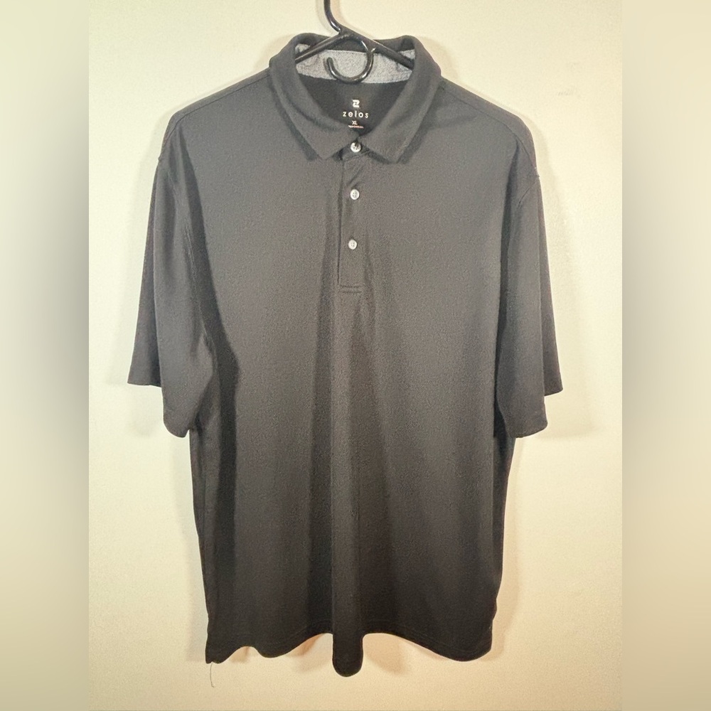 Zelos Men’s Black Performance Polo Shirt XL Short Sleeve Polyester
